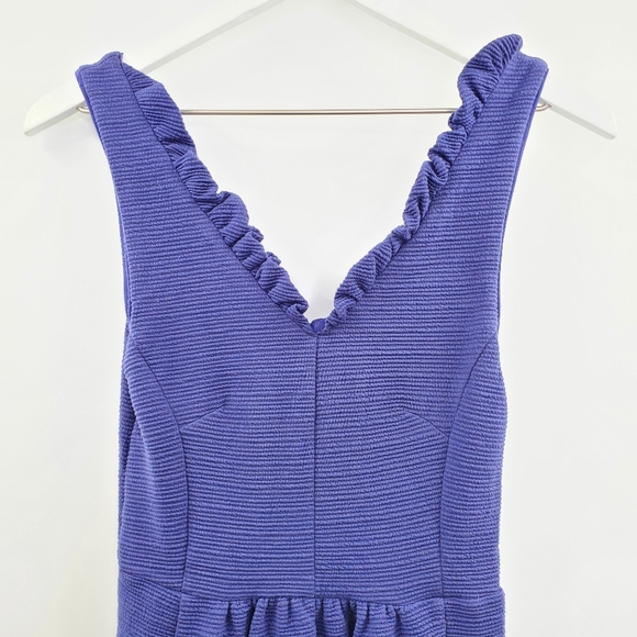 Anthropologie Maeve Ruffles Ottoman Dress Blue - Picture 3 of 9